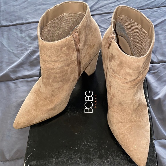 BCBGeneration Shoes - Taupe stacked heel bootie